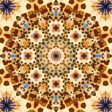 Square seamless patterns. Kaleidoscope pattern is symmetrical Stock Photos