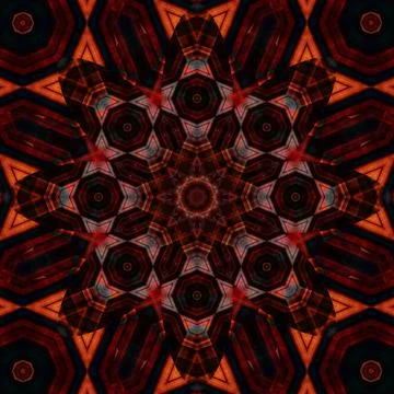 Square seamless patterns. Kaleidoscope pattern is symmetrical Stock Photos