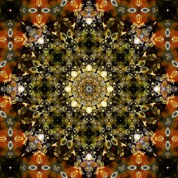 Square seamless patterns. Kaleidoscope pattern is symmetrical Stock Photos