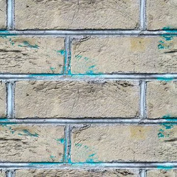 Square seamless texture of the wall made of grey bricks and white cement betw Stock Photos