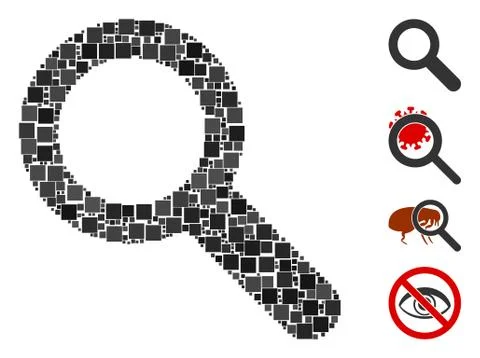 Square Search Icon Vector Collage Stock Illustration