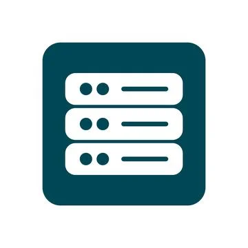 Square server icon. Web hosting. Cloud storage. Vector. Stock Illustration