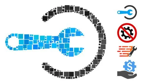 Square Service Icon Vector Mosaic Stock Illustration