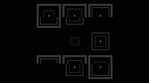 Square Set Element Effect Glitch White on Transparent Background Stock Footage 143792808