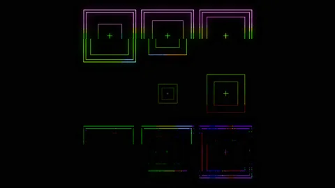 Square Set Element Effect Glitch Colour on Transparent Background Stock Footage 143803538