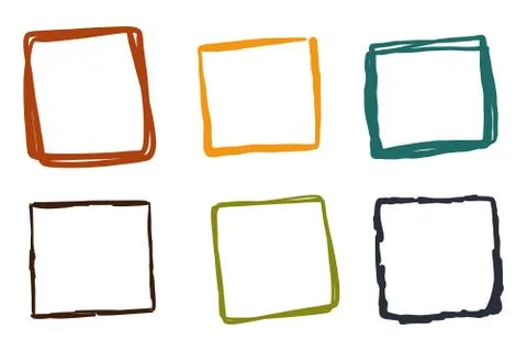 Square Set hand drawn - Vector illustration Stock Illustration