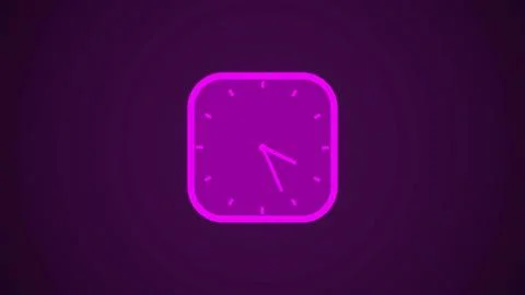 Square shape abstract 3d clock illustration on pink color background. 库存插图