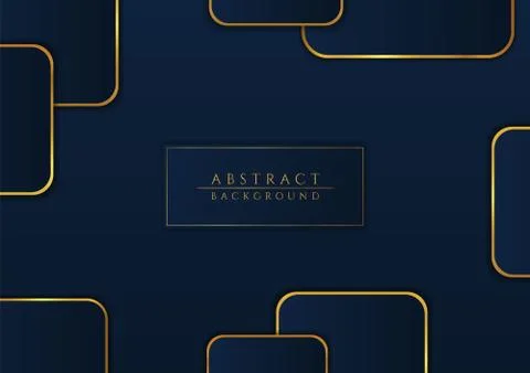 Square shape abstract background geometric design golden luxury style Stock Illustration