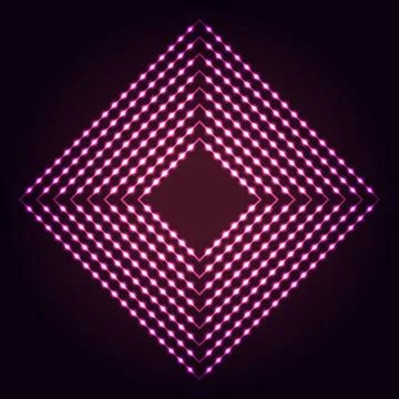 Square shape abstract neon lights background Stock Illustration