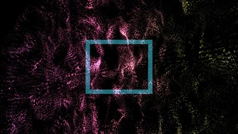 Square Shape And Colorful Particle Waves Stock Footage 115735784