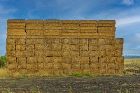 Square Shape Bale Stack Stock Photos