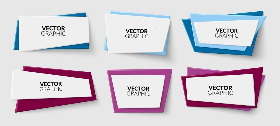 Square shape banner. Label or sticker design. Minimal board. Modern origami Stock Illustration