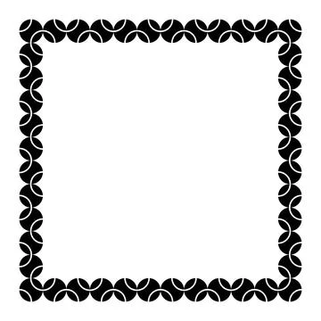 Square Shape in Black White Created by Tennis or Padel Ball Silhouette Stock Illustration