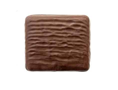 Square shape of chocolate candy isolated on white, top view Stock Photos