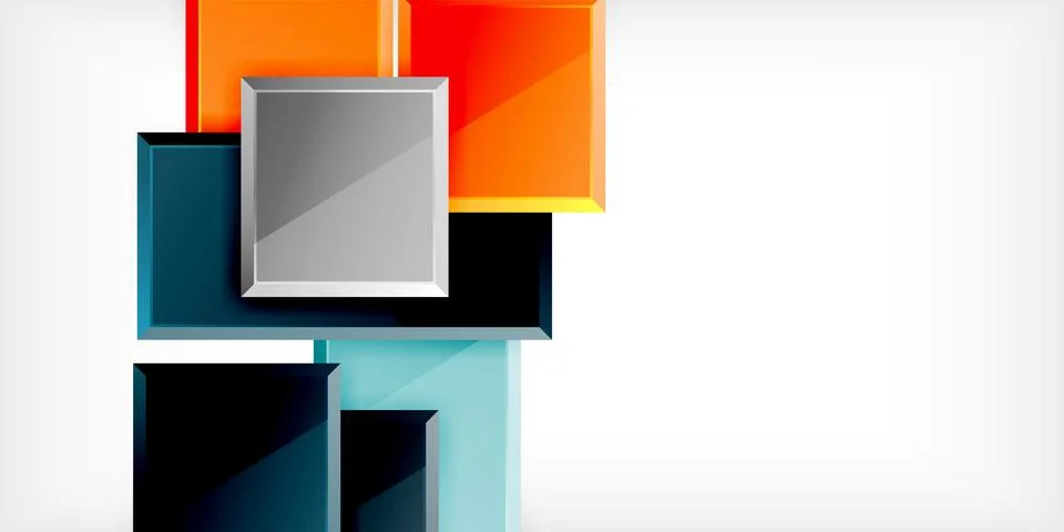 Square shape color abstract geometry. Vector Illustration For Wallpaper, Banner 스톡 일러스트