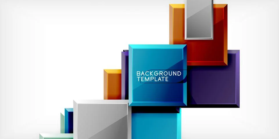 Square shape color abstract geometry. Vector Illustration For Wallpaper, Banner Stock Illustration