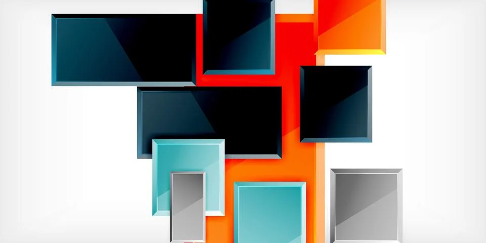 Square shape color abstract geometry. Vector Illustration For Wallpaper, Banner イラスト素材