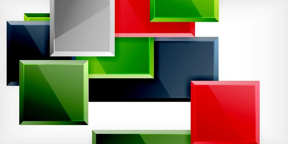 Square shape color abstract geometry. Vector Illustration For Wallpaper, Banner イラスト素材