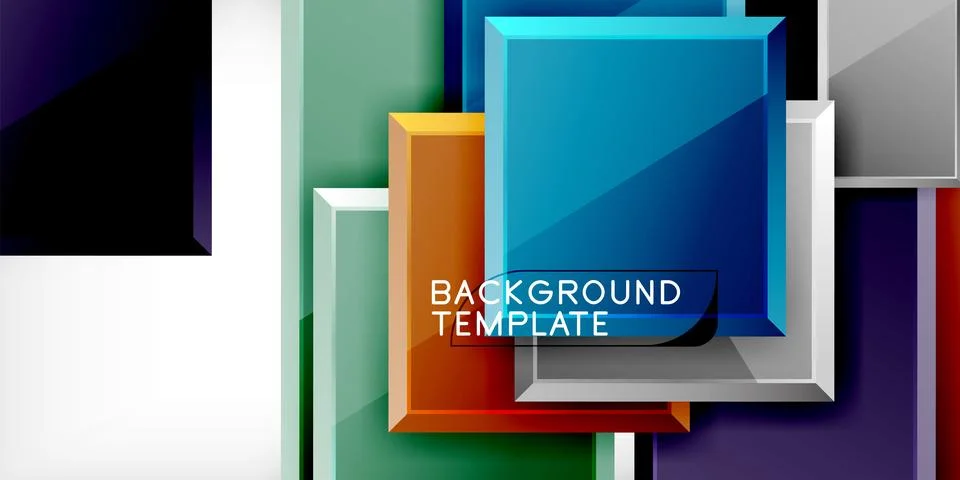 Square shape color abstract geometry. Vector Illustration For Wallpaper, Banner イラスト素材