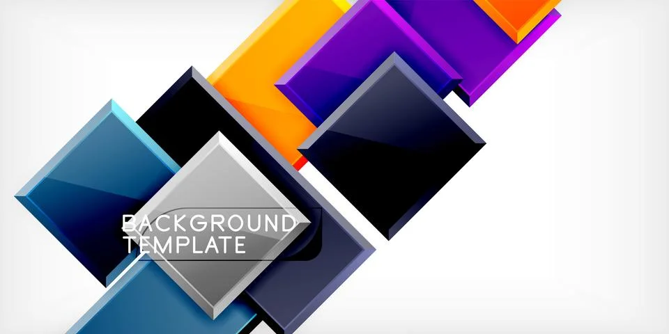 Square shape color abstract geometry. Vector Illustration For Wallpaper, Banner Illustrazione stock