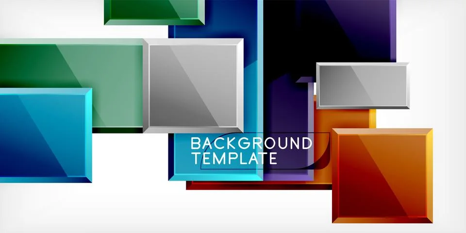 Square shape color abstract geometry. Vector Illustration For Wallpaper, Banner Stock Illustration