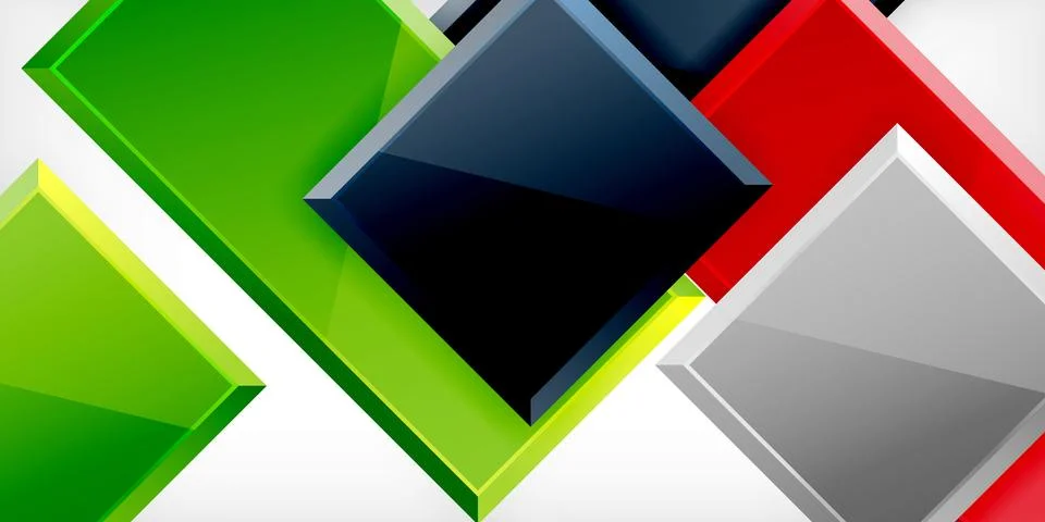 Square shape color abstract geometry. Vector Illustration For Wallpaper, Banner イラスト素材