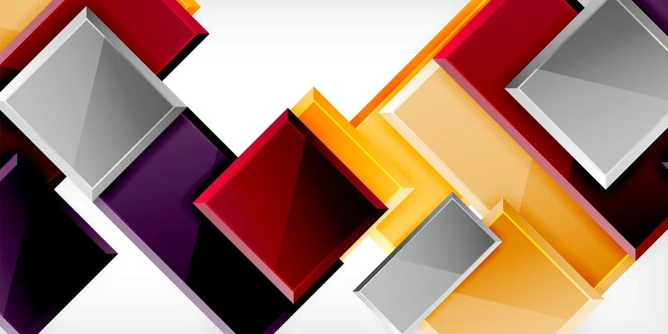 Square shape color abstract geometry. Vector Illustration For Wallpaper, Banner Illustrazione stock