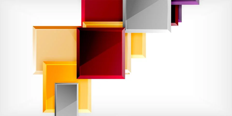 Square shape color abstract geometry. Vector Illustration For Wallpaper, Banner Illustrazione stock