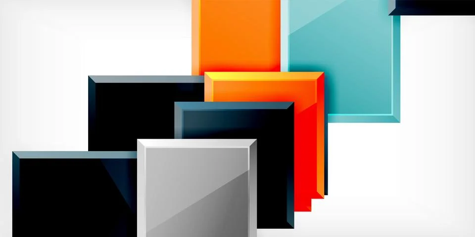 Square shape color abstract geometry. Vector Illustration For Wallpaper, Banner イラスト素材