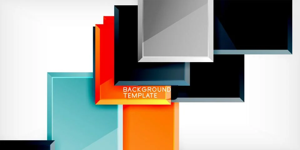 Square shape color abstract geometry. Vector Illustration For Wallpaper, Banner Illustrazione stock