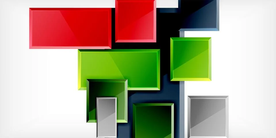 Square shape color abstract geometry. Vector Illustration For Wallpaper, Banner Illustrazione stock