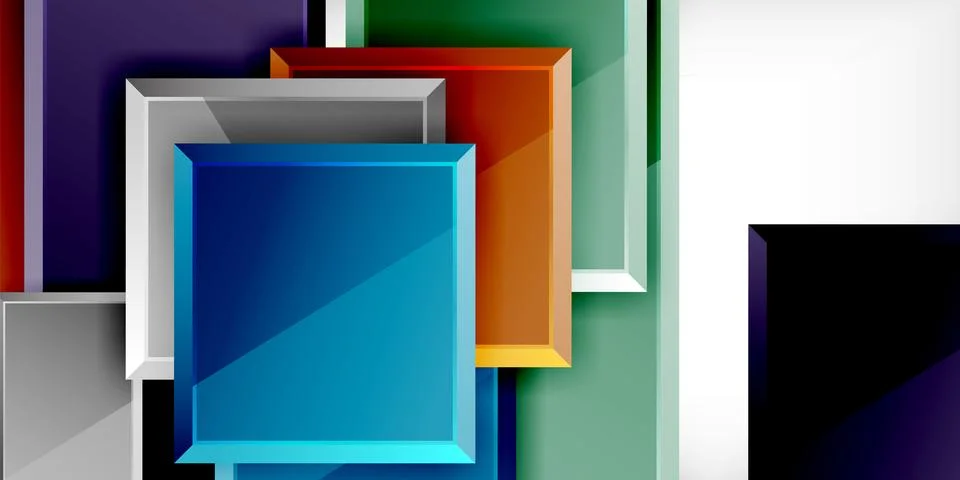 Square shape color abstract geometry. Vector Illustration For Wallpaper, Banner Stock Illustration