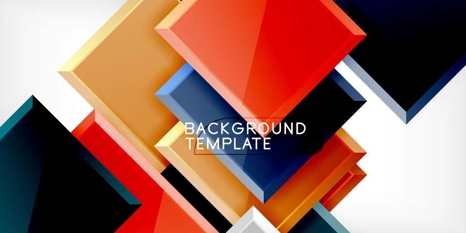 Square shape color abstract geometry. Vector Illustration For Wallpaper, Banner イラスト素材