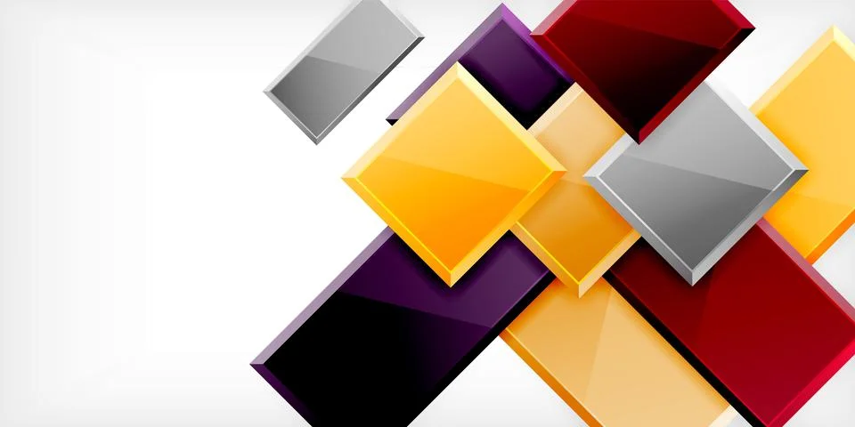 Square shape color abstract geometry. Vector Illustration For Wallpaper, Banner Stock Illustration