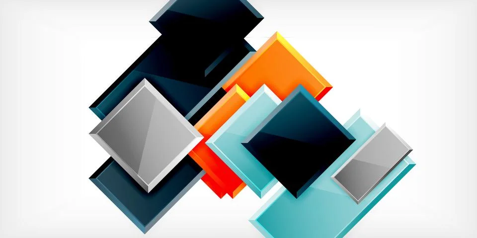 Square shape color abstract geometry. Vector Illustration For Wallpaper, Banner Illustrazione stock