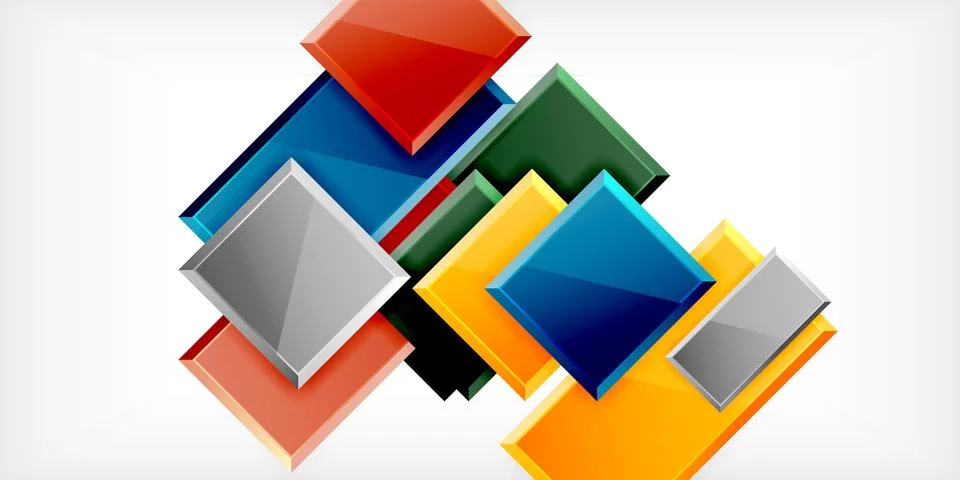 Square shape color abstract geometry. Vector Illustration For Wallpaper, Banner Stock Illustration