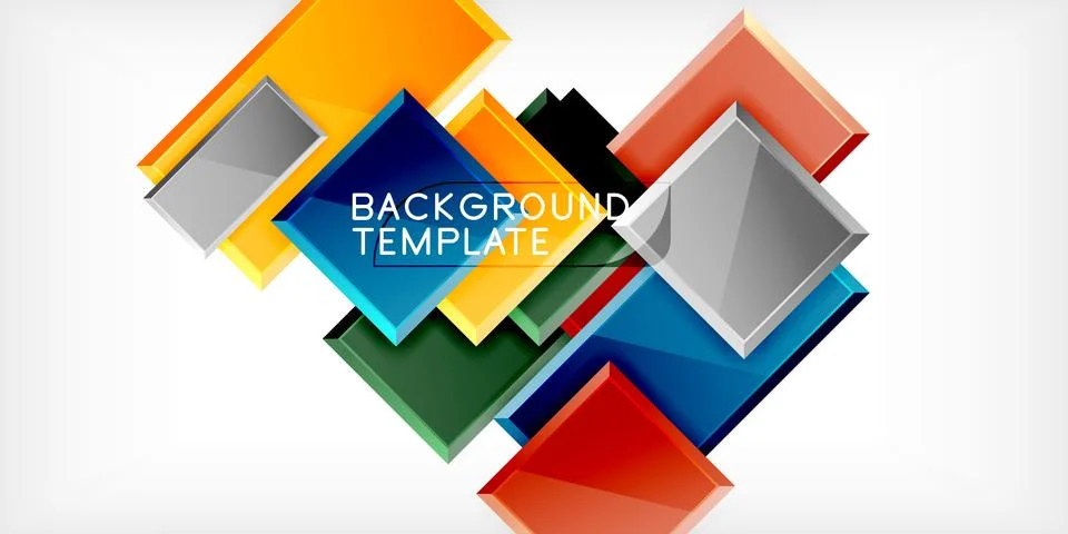 Square shape color abstract geometry. Vector Illustration For Wallpaper, Banner Stock Illustration