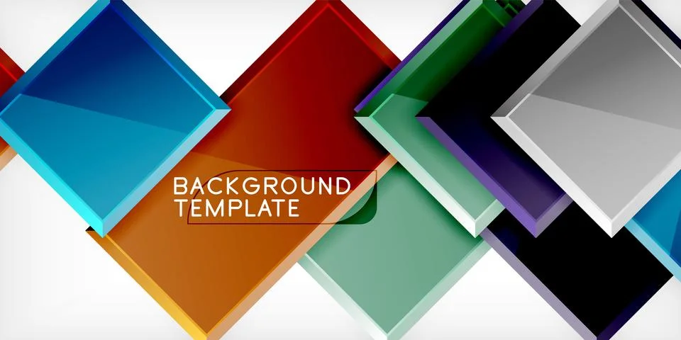 Square shape color abstract geometry. Vector Illustration For Wallpaper, Banner Illustrazione stock