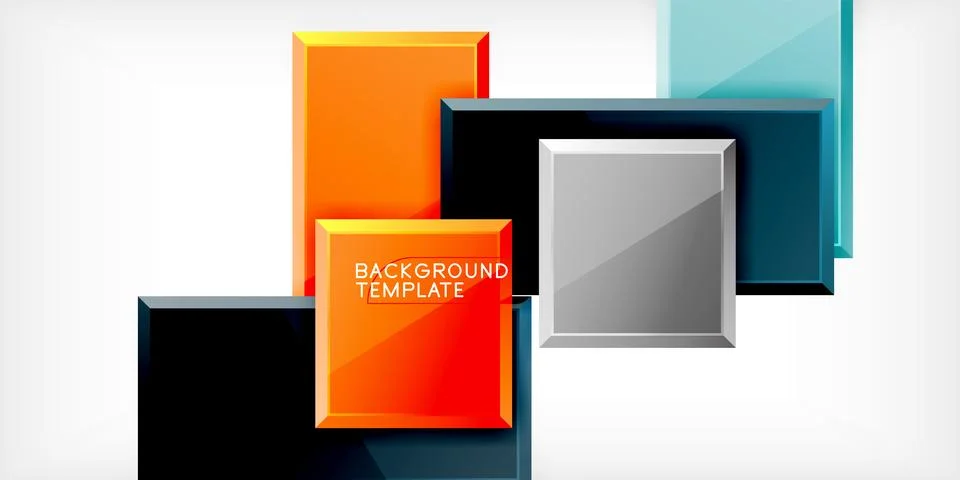 Square shape color abstract geometry. Vector Illustration For Wallpaper, Banner Illustrazione stock