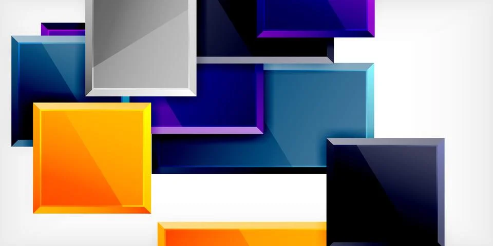 Square shape color abstract geometry. Vector Illustration For Wallpaper, Banner イラスト素材