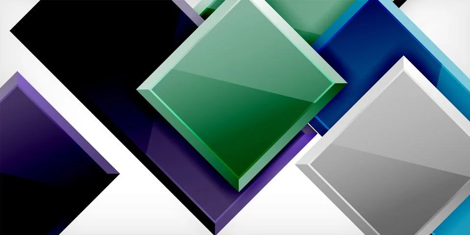 Square shape color abstract geometry. Vector Illustration For Wallpaper, Banner イラスト素材