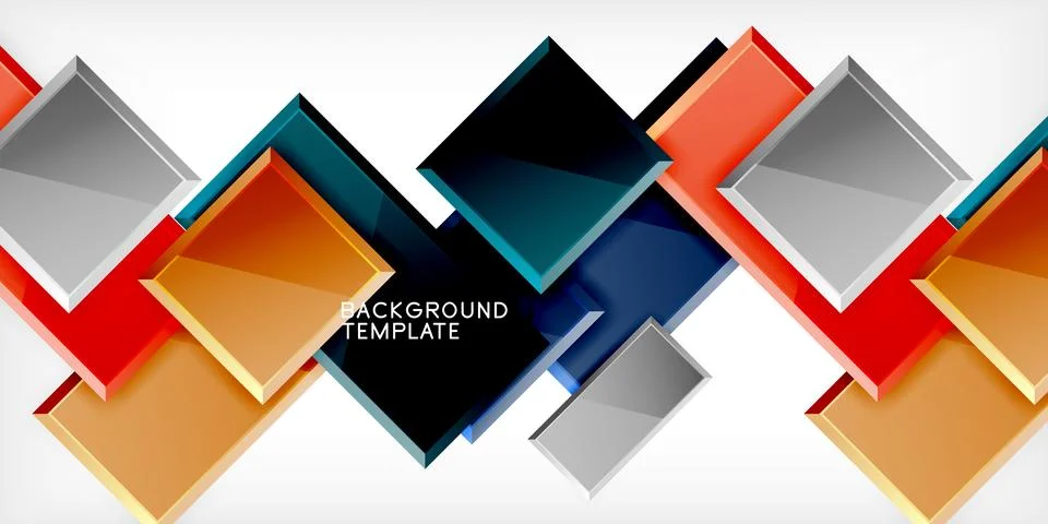 Square shape color abstract geometry. Vector Illustration For Wallpaper, Banner Stock Illustration