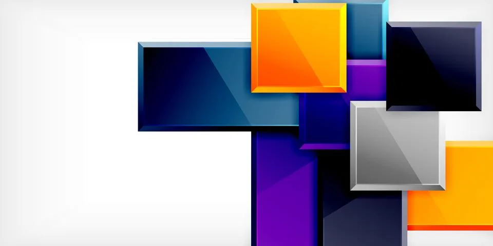 Square shape color abstract geometry. Vector Illustration For Wallpaper, Banner イラスト素材