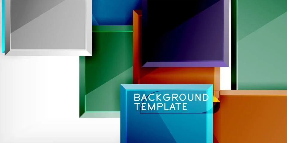 Square shape color abstract geometry. Vector Illustration For Wallpaper, Banner Illustrazione stock