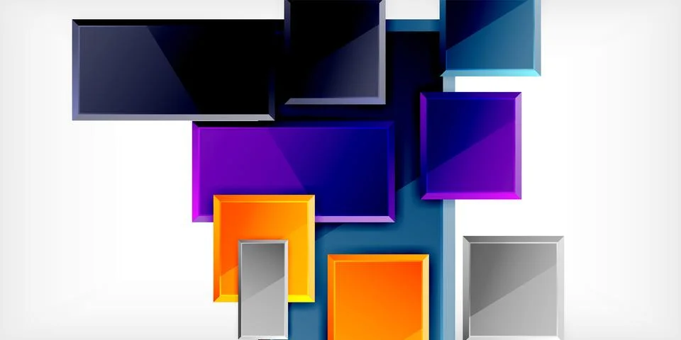 Square shape color abstract geometry. Vector Illustration For Wallpaper, Banner イラスト素材
