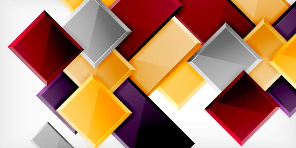 Square shape color abstract geometry. Vector Illustration For Wallpaper, Banner イラスト素材