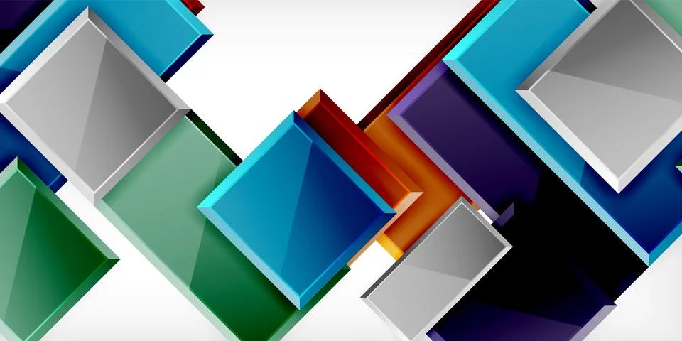 Square shape color abstract geometry. Vector Illustration For Wallpaper, Banner 스톡 일러스트