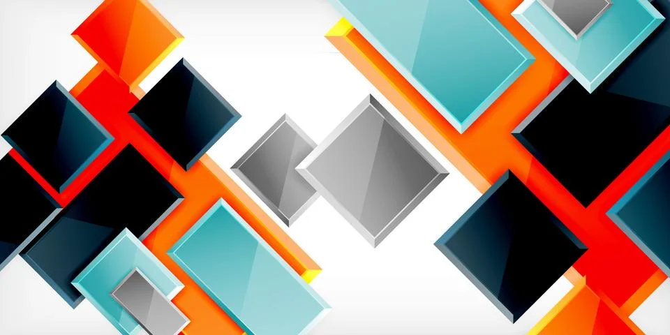 Square shape color abstract geometry. Vector Illustration For Wallpaper, Banner Illustrazione stock