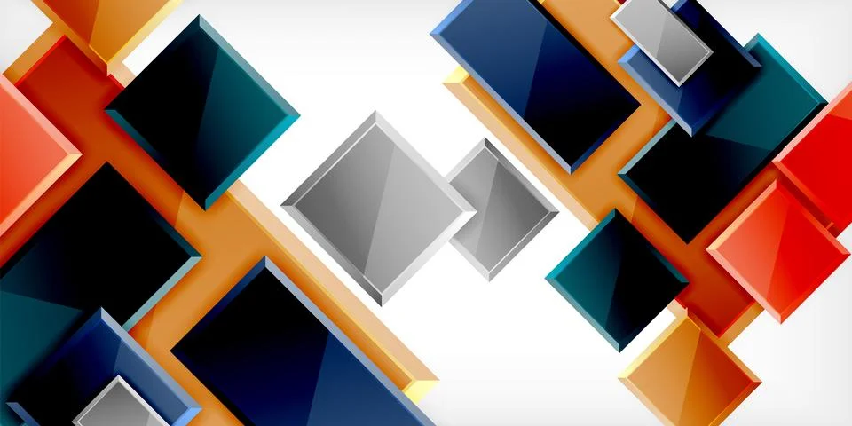 Square shape color abstract geometry. Vector Illustration For Wallpaper, Banner 스톡 일러스트