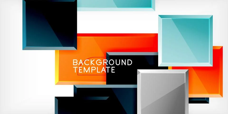 Square shape color abstract geometry. Vector Illustration For Wallpaper, Banner Stock Illustration